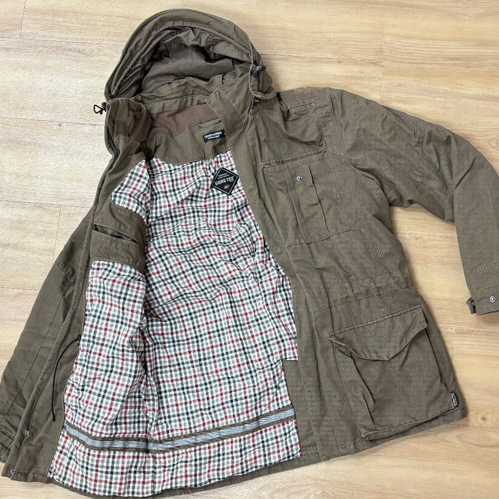 Craghoppers field jacket brown parka rain raincoat waterproof gore-tex hood
